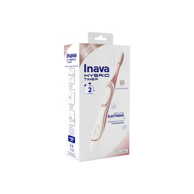 Inava Hybrid Timer Brosse à Dents Electrique Edition Limitée Rose et