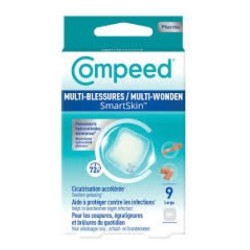 Compeed SmartSkin Pansements multi-blessures large Boîte de 9